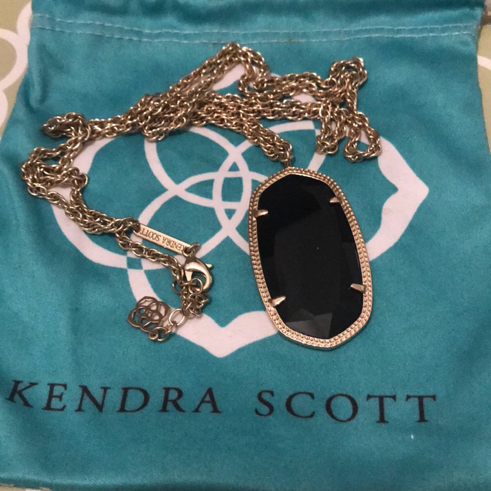 Kendra Scott black and gold Rae necklace